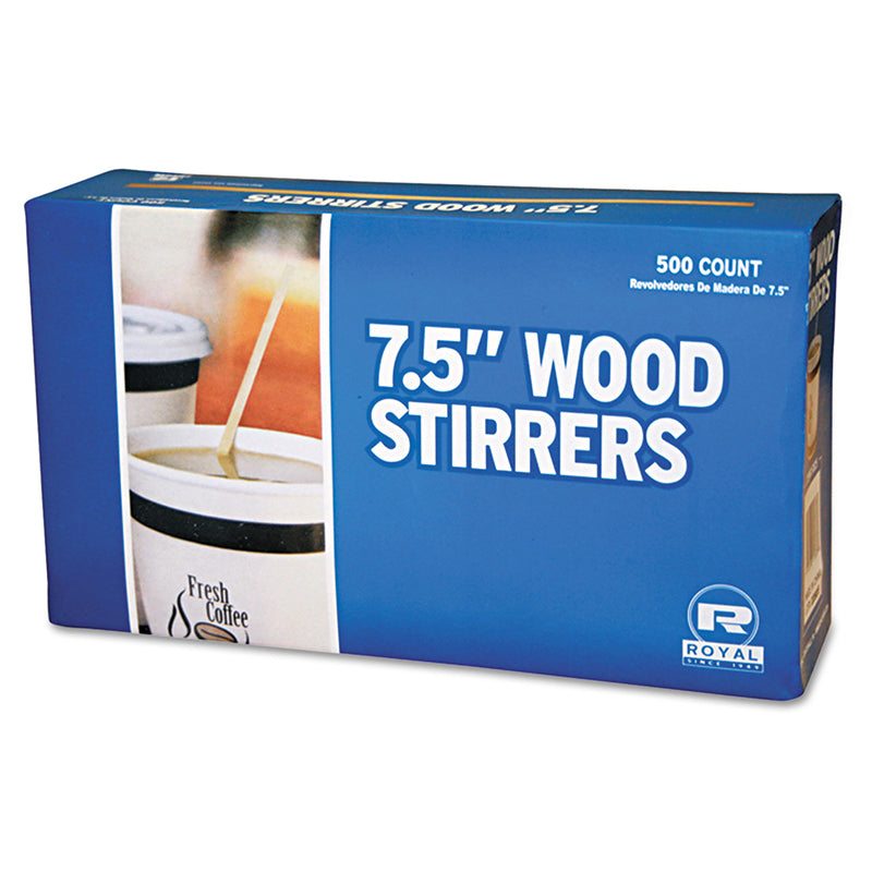 7.5" WOOD COFFEE STIRRERS, UN-WRAPPED 5000/CS