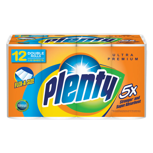 TOWEL KITCHEN 2PLY PLENTY FLEX 110 SHT 12/CS