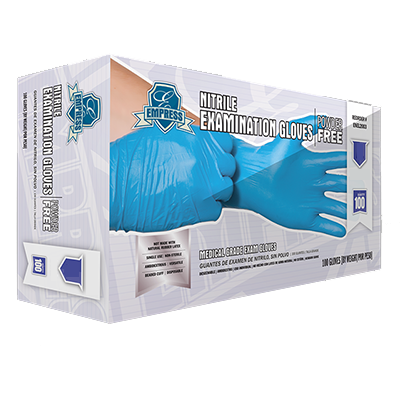 MEDIUM NITRILE GLOVE BLUE EXAM GRADE P/F 100/BX